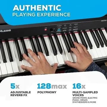 Alesis Recital Grand Digital Piano with 88 Weighted Keys