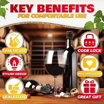 3 Pcs Wine Bottle Lock Cap - 1-1.1in Soda Lock Cap Liquor Bottle Locking Caps - Password Bottle Security Cap Locks Plastic Wine Bottle Tops - Drink Lock Wine Bottle Locking Cap Liquor Bottle Lock