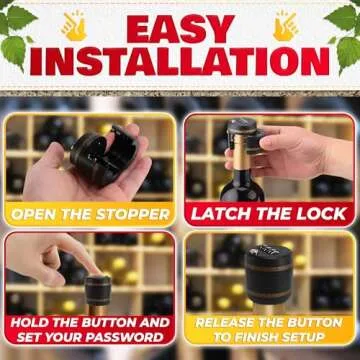 3 Pcs Wine Bottle Lock Cap - 1-1.1in Soda Lock Cap Liquor Bottle Locking Caps - Password Bottle Security Cap Locks Plastic Wine Bottle Tops - Drink Lock Wine Bottle Locking Cap Liquor Bottle Lock