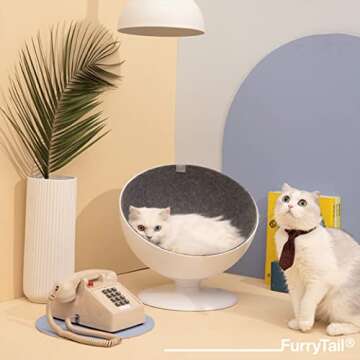 Furrytail BOSS Elevated Cat Bed with 360-degree Rotation System and Removable Easy Clean Fabrics Lin...