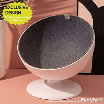 Furrytail BOSS Elevated Cat Bed with 360-degree Rotation System and Removable Easy Clean Fabrics Lining, Premium Bowl Shape Design, Raised Cat Sofa Chair,Round pet Bed for Indoor cat