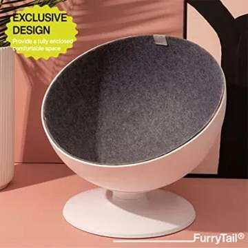 Furrytail BOSS Elevated Cat Bed with 360-degree Rotation System and Removable Easy Clean Fabrics Lining, Premium Bowl Shape Design, Raised Cat Sofa Chair,Round pet Bed for Indoor cat
