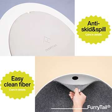 Furrytail BOSS Elevated Cat Bed with 360-degree Rotation System and Removable Easy Clean Fabrics Lining, Premium Bowl Shape Design, Raised Cat Sofa Chair,Round pet Bed for Indoor cat