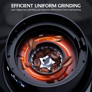 QJA Electric Burr Coffee Grinder with 60 Adjustable Settings