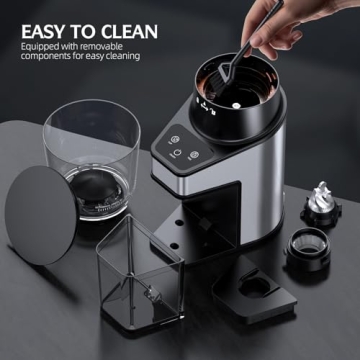 QJA Electric Burr Coffee Grinder with 60 Adjustable Settings