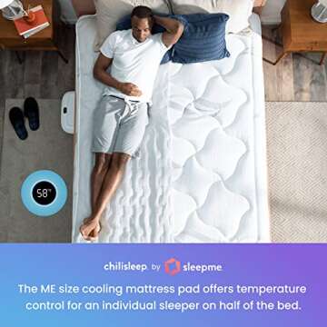 Sleepme OOSleep System – Cooling & Heating Mattress Topper, Automated Temperature Changes: 55-115°F (Half Cal King (84" L x 36" W) Off-White
