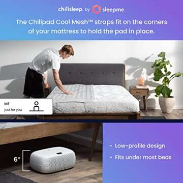 Sleepme OOSleep System – Cooling & Heating Mattress Topper, Automated Temperature Changes: 55-115°F (Half Cal King (84" L x 36" W) Off-White