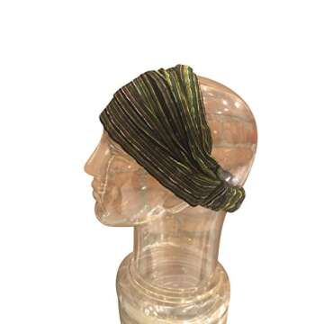 Inspirit Arts XL Size Extra Loose Headband Handwoven No-Slip Olive Green Brown