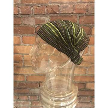Inspirit Arts XL Size Extra Loose Headband Handwoven No-Slip Olive Green Brown
