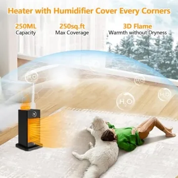 3-in-1 Space Heater and Humidifier with 90° Oscillation