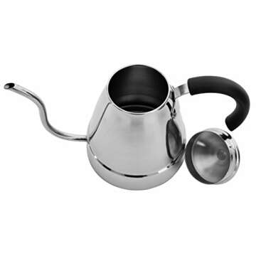 Zell Stainless Steel Tea Coffee Kettle - Perfect for Pour Over Coffee