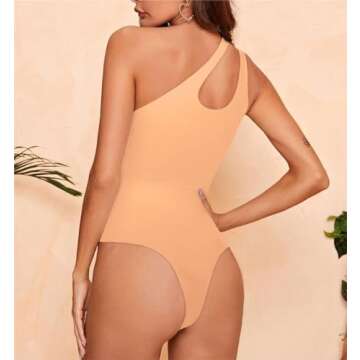 Chic REORIA One Shoulder Bodysuit for Stylish Outings