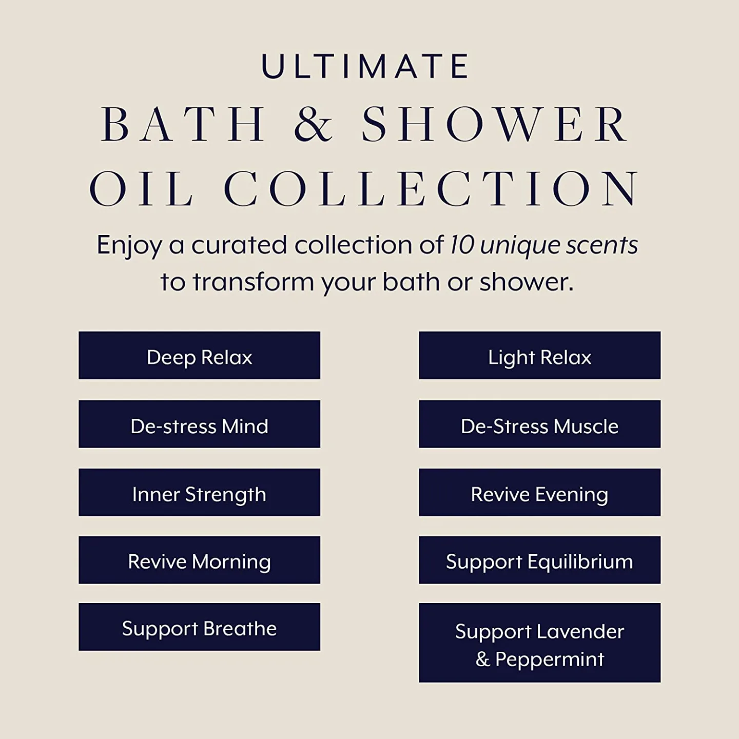 Ultimate Bath and Shower Oil Gift Set - 10 Aromatherapy Oils