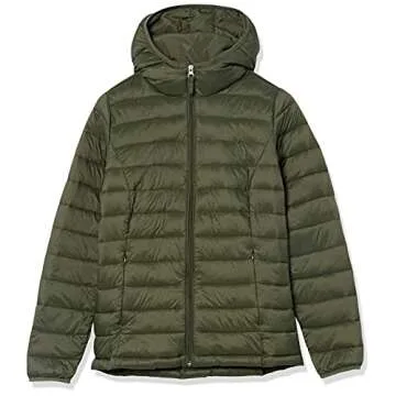 Lightweight Packable Puffer Jacket for Women - Olive