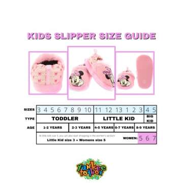 Josmo Kids Minnie Mouse Toddler Girl's Plush A-Line Slippers (5-6 M US Toddler, Light Pink), 5-6 Toddler (CH5263O)