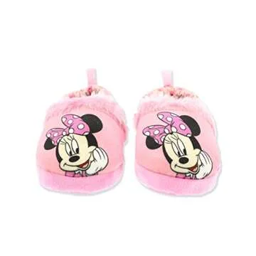 Josmo Kids Minnie Mouse Toddler Girl's Plush A-Line Slippers (5-6 M US Toddler, Light Pink), 5-6 Toddler (CH5263O)