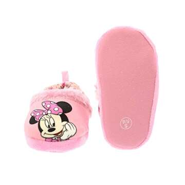 Josmo Kids Minnie Mouse Toddler Girl's Plush A-Line Slippers (5-6 M US Toddler, Light Pink), 5-6 Toddler (CH5263O)