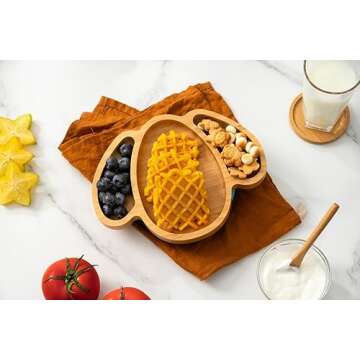 Xboo Toddler Plates - Bamboo Baby Suction Dishes for Kids