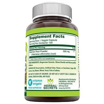 Create Calm Nights with Herbal Secrets Valerian Root 500mg - 120 Veggie Capsules