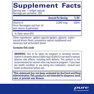 Pure Encapsulations Vitamin A 3000 mcg Immune Vision Support