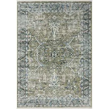 Abani Savoy Area Rug - Durable Blue/Green Design | 5'3" x 7'6"