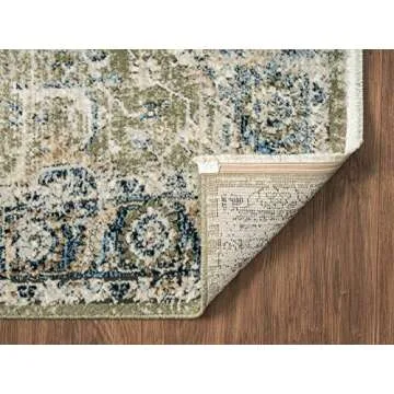 Abani Savoy Area Rug - Durable Blue/Green Design | 5'3" x 7'6"