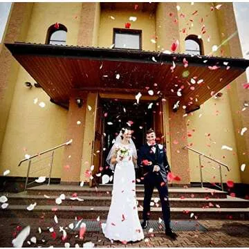 Attmu 3200 Pcs Artificial Rose Petals Valentines Day Decorations for The Home, Fake Rose Flower Petals for Wedding, Party (Ivory)