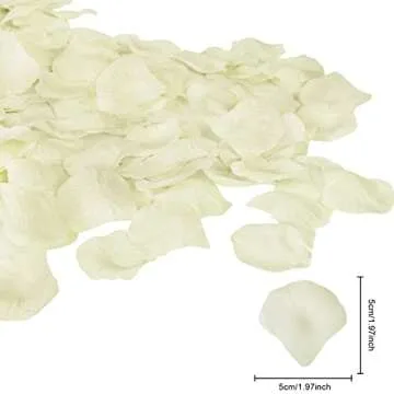 Attmu 3200 Pcs Artificial Rose Petals Valentines Day Decorations for The Home, Fake Rose Flower Petals for Wedding, Party (Ivory)