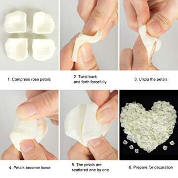 Attmu 3200 Pcs Artificial Rose Petals Valentines Day Decorations for The Home, Fake Rose Flower Petals for Wedding, Party (Ivory)