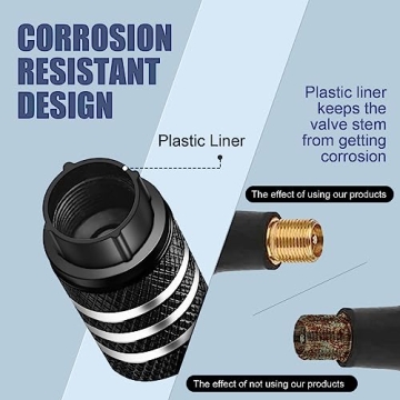 Leak-Proof Tire Valve Stem Caps - 5 Pack Metal