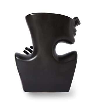 KatoonX Ceramic Greek Statue Face Vase Black Creative Head Sculpture for Home Decoration