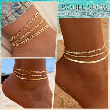 Stylish iF YOU Gold Ankle Bracelets Waterproof Set for Women