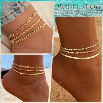 Stylish iF YOU Gold Ankle Bracelets Waterproof Set for Women