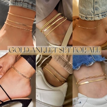 Stylish iF YOU Gold Ankle Bracelets Waterproof Set for Women