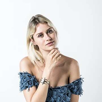 Cross Bracelet Religious Cuff Bangle Bible Verse Christian Gifts Jewelry for Women (Be anxious for n...