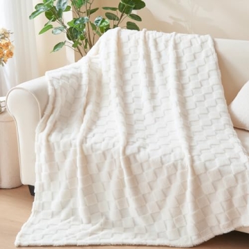 NEWCOSPLAY Super Soft Ivory Throw Blanket for All Seasons