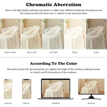 NEWCOSPLAY Super Soft Ivory Throw Blanket for All Seasons