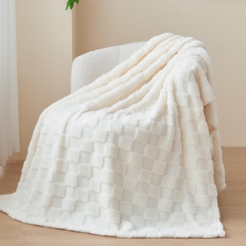 NEWCOSPLAY Super Soft Ivory Throw Blanket for All Seasons