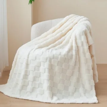 NEWCOSPLAY Super Soft Ivory Throw Blanket for All Seasons