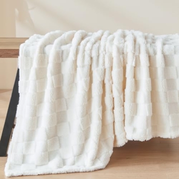 NEWCOSPLAY Super Soft Ivory Throw Blanket for All Seasons