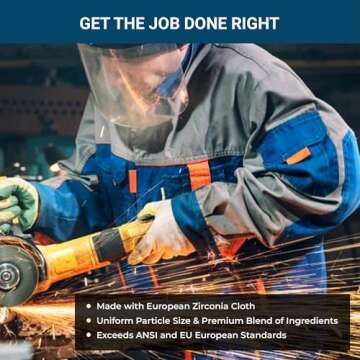 Benchmark Abrasives 4.5" x 7/8" Premium High Density Jumbo Zirconia Type 27 Flap Discs 4 1/2 for Ang...