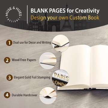 Decorative Books for Home Decor — Gold Foil Stamping, Fake Books for Decoration — a Set of 3 Book Decor for Coffee Table, Entryway, Bookshelf