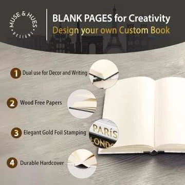 Decorative Books for Home Decor — Gold Foil Stamping, Fake Books for Decoration — a Set of 3 Book Decor for Coffee Table, Entryway, Bookshelf