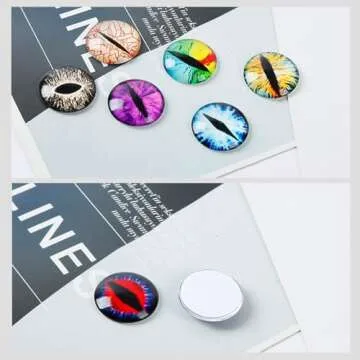 XIYONALI 100PCS Eye Beads Nail Charms, 3D Crystal Animal Decoration, Medium Acrylic Rhinestones, Round Nail Art Accessories for DIY Manicure (0.31in)