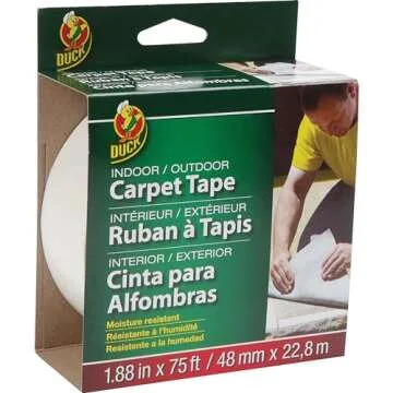 Duck Brand Indoor/Outdoor Carpet Tape, 1.88-Inch x 75 Feet, Single Roll, White (442062)