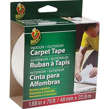 Duck Brand Indoor/Outdoor Carpet Tape, 1.88-Inch x 75 Feet, Single Roll, White (442062)