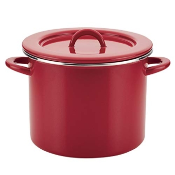 Rachael Ray 12 Quart Red Stock Pot with Lid for Cooking