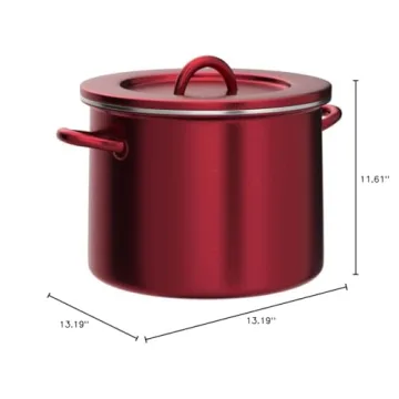 Rachael Ray 12 Quart Red Stock Pot with Lid for Cooking