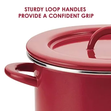 Rachael Ray 12 Quart Red Stock Pot with Lid for Cooking