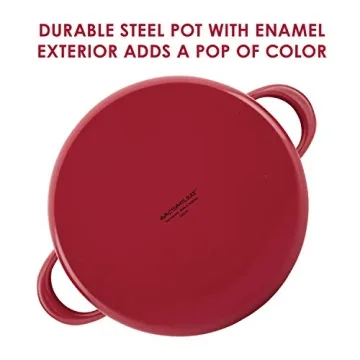 Rachael Ray 12 Quart Red Stock Pot with Lid for Cooking